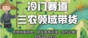 冷门赛道三农领域带货，视频拍摄简单，转化高带货强，农村必做！【揭秘】-小鸿资源库