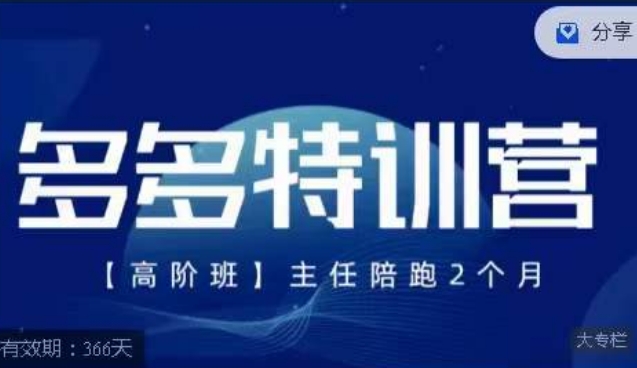 纪主任·多多特训营高阶班【9月13日更新】，拼多多最新玩法技巧落地实操-小鸿资源库