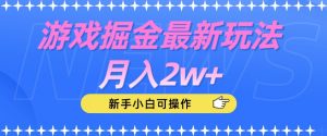 游戏掘金最新玩法月入2w+，新手小白可操作【揭秘】-小鸿资源库