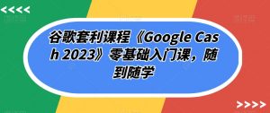 谷歌套利课程《Google Cash 2023》零基础入门课,随到随学-小鸿资源库
