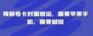 视频号卡封面搬运，需要苹果手机，需要越狱-小鸿资源库