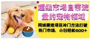 超级市场自带流量的宠物领域，同城萌宠项目冷门方法打破热门市场，小白轻松600+-小鸿资源库