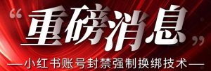 【最新】小红书账号封禁强制换绑技术可日赚300-小鸿资源库