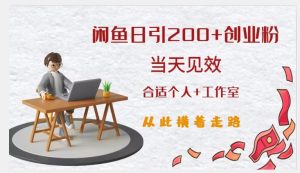 闲鱼精准引流创业粉,日引200+,当天见效,从此横着走-小鸿资源库