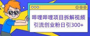 哔哩哔哩项目拆解引流创业粉日引300+小白可轻松上手【揭秘】-小鸿资源库