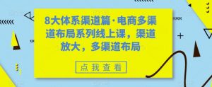 8大体系渠道篇·电商多渠道布局系列线上课，渠道放大，多渠道布局-小鸿资源库