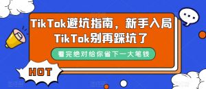 TikTok避坑指南,新手入局TikTok别再踩坑了-小鸿资源库
