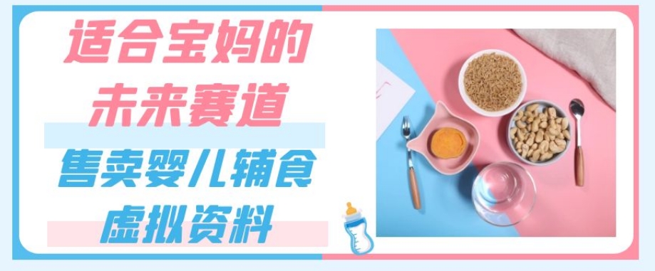 适合宝妈的未来赛道，售卖婴儿辅食虚拟资料，一份9.9-69.9元闭眼赚钱-小鸿资源库