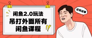 闲鱼2.0玩法单号每天日入2000，吊打市面所有课程-小鸿资源库