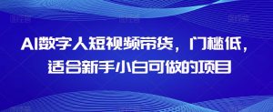 AI数字人短视频带货,门槛低,适合新手小白可做的项目-小鸿资源库