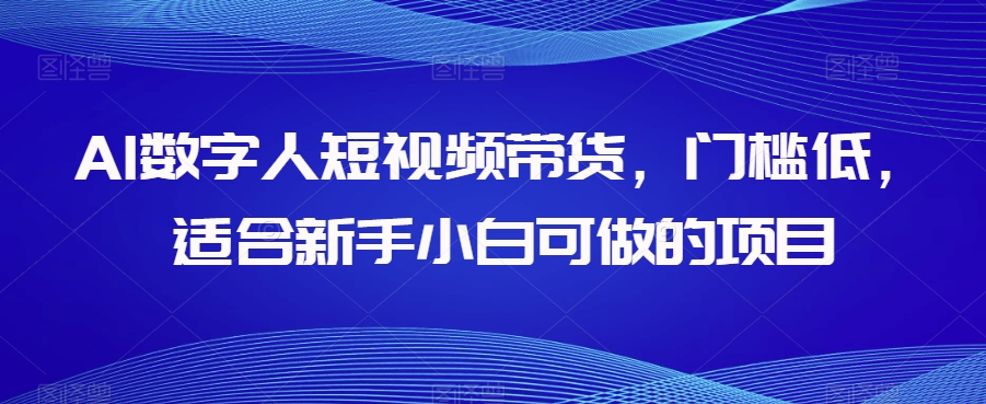 AI数字人短视频带货,门槛低,适合新手小白可做的项目-小鸿资源库