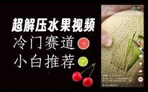超冷门抖音赛道，水果解压视频0风险，非常容易爆火【揭秘】-小鸿资源库