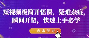 短视频极简开悟课,疑难杂症,瞬间开悟,快速上手必学-小鸿资源库