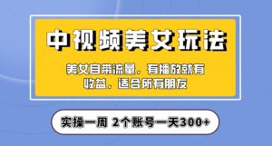 实操一天300+，中视频美女号项目拆解，保姆级教程助力你快速成单！【揭秘】-小鸿资源库