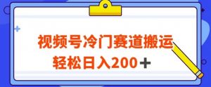 视频号最新冷门赛道搬运玩法，轻松日入200+【揭秘】-小鸿资源库