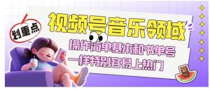 视频号音乐领域项目玩法，操作简单基本和书单号一样，特别容易上热门【揭秘】-小鸿资源库