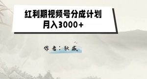 外面收费1980的红利期视频号分成计划2.0版本教学【揭秘】-小鸿资源库
