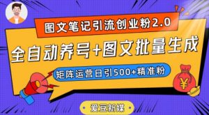 爱豆新媒：全自动养号+图文批量生成，日引500+创业粉（抖音小红书图文笔记2.0）-小鸿资源库