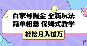 百家号掘金，全新玩法，简单粗暴，保姆式教学，轻松月入过万【揭秘】-小鸿资源库