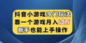 抖音小游戏冷门玩法，靠一个游戏月入过万，新手也能轻松上手【揭秘】-小鸿资源库