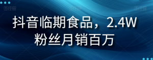 抖音临期食品项目，2.4W粉丝月销百万【揭秘】-小鸿资源库