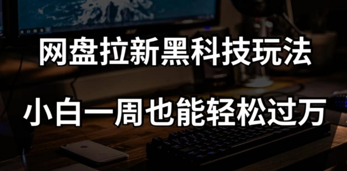 网盘拉新黑科技玩法，小白一周也能轻松过万【全套视频教程+黑科技】【揭秘】-小鸿资源库