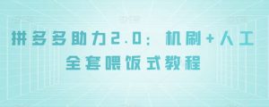 拼多多助力2.0：机刷+人工全套喂饭式教程【揭秘】-小鸿资源库