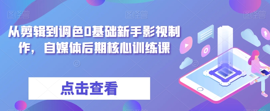 从剪辑到调色0基础新手影视制作,自媒体后期核心训练课-小鸿资源库