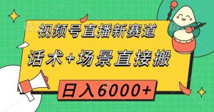 视频号直播新赛道，话术+场景直接搬，日入6000+【揭秘】-小鸿资源库