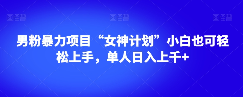 男粉暴力项目“女神计划”小白也可轻松上手，单人日入上千+【揭秘】-小鸿资源库