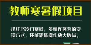 小红书冷门赛道，教师寒暑假项目，多种连环套的变现方式，还能矩阵操作放大收益【揭秘】-小鸿资源库