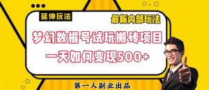 数据号回归玩法游戏试玩搬砖项目再创日入500+【揭秘】-小鸿资源库