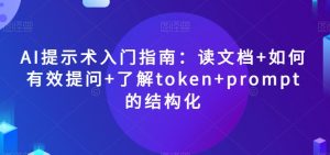 AI提示术入门指南：读文档+如何有效提问+了解token+prompt的结构化【揭秘】-小鸿资源库