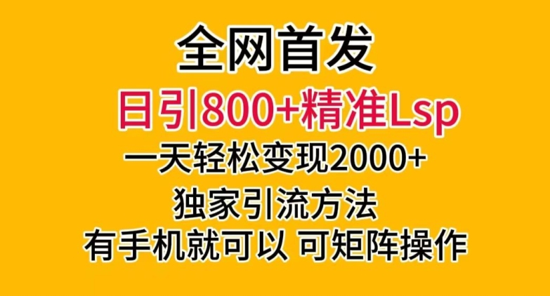 全网首发!日引800+精准老色批,一天变现2000+,独家引流方法,可矩阵操作【揭秘】-小鸿资源库