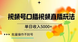 视频号囗播视频直播玩法，单日收入5000+，批量操作不封号【揭秘】-小鸿资源库