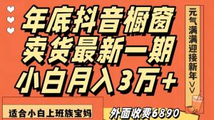 外面收费6890元年底抖音橱窗卖货最新一期，小白月入3万，适合小白上班族宝妈【揭秘】-小鸿资源库