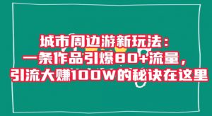 城市周边游新玩法：一条作品引爆80+流量，引流大赚100W的秘诀在这里【揭秘】-小鸿资源库
