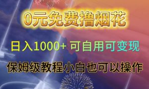 0元免费撸烟花日入1000+可自用可变现保姆级教程小白也可以操作【仅揭秘】-小鸿资源库