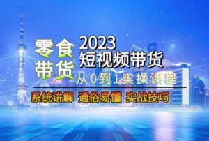 2023短视频带货-零食赛道，从0-1实操课程，系统讲解实战技巧-小鸿资源库