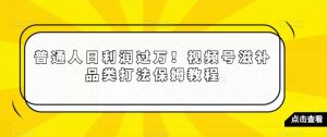 普通人日利润过万！视频号滋补品类打法保姆教程【揭秘】-小鸿资源库