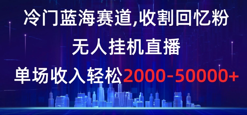 冷门蓝海赛道,收割回忆粉,无人挂机直播,单场收入轻松2000-5w+【揭秘】-小鸿资源库