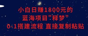 小白能日赚1800元的蓝海项目”释梦”0-1搭建流程可直接复制粘贴长期做【揭秘】-小鸿资源库