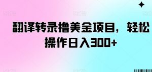 翻译转录撸美金项目,轻松操作日入300+【揭秘】-小鸿资源库