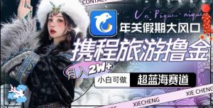 年关假期大风口，携程旅游撸金，超蓝海赛道,月入2w+【揭秘】-小鸿资源库