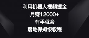 利用机器人视频掘金，月赚12000+，有手就会，落地保姆级教程【揭秘】-小鸿资源库