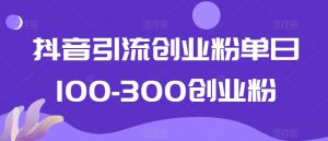 抖音引流创业粉单日100-300创业粉【揭秘】-小鸿资源库