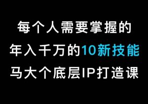 马大个的IP底层逻辑课，​每个人需要掌握的年入千万的10新技能，约会底层IP打造方法！-小鸿资源库