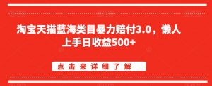 淘宝天猫蓝海类目暴力赔付3.0，懒人上手日收益500+【仅揭秘】-小鸿资源库