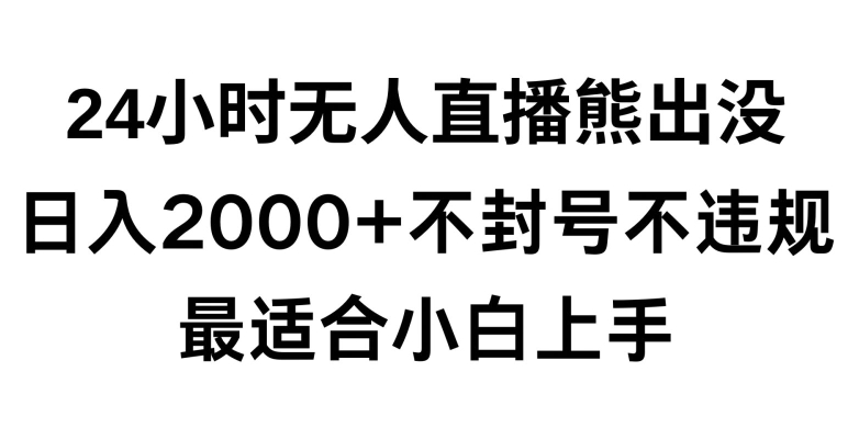 快手24小时无人直播熊出没，不封直播间，不违规，日入2000+，最适合小白上手，保姆式教学【揭秘】-小鸿资源库
