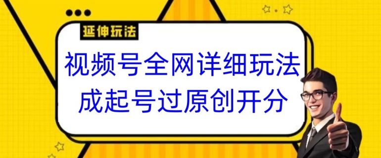 视频号全网最详细玩法，起号过原创开分成，单号日入300+【揭秘】-小鸿资源库